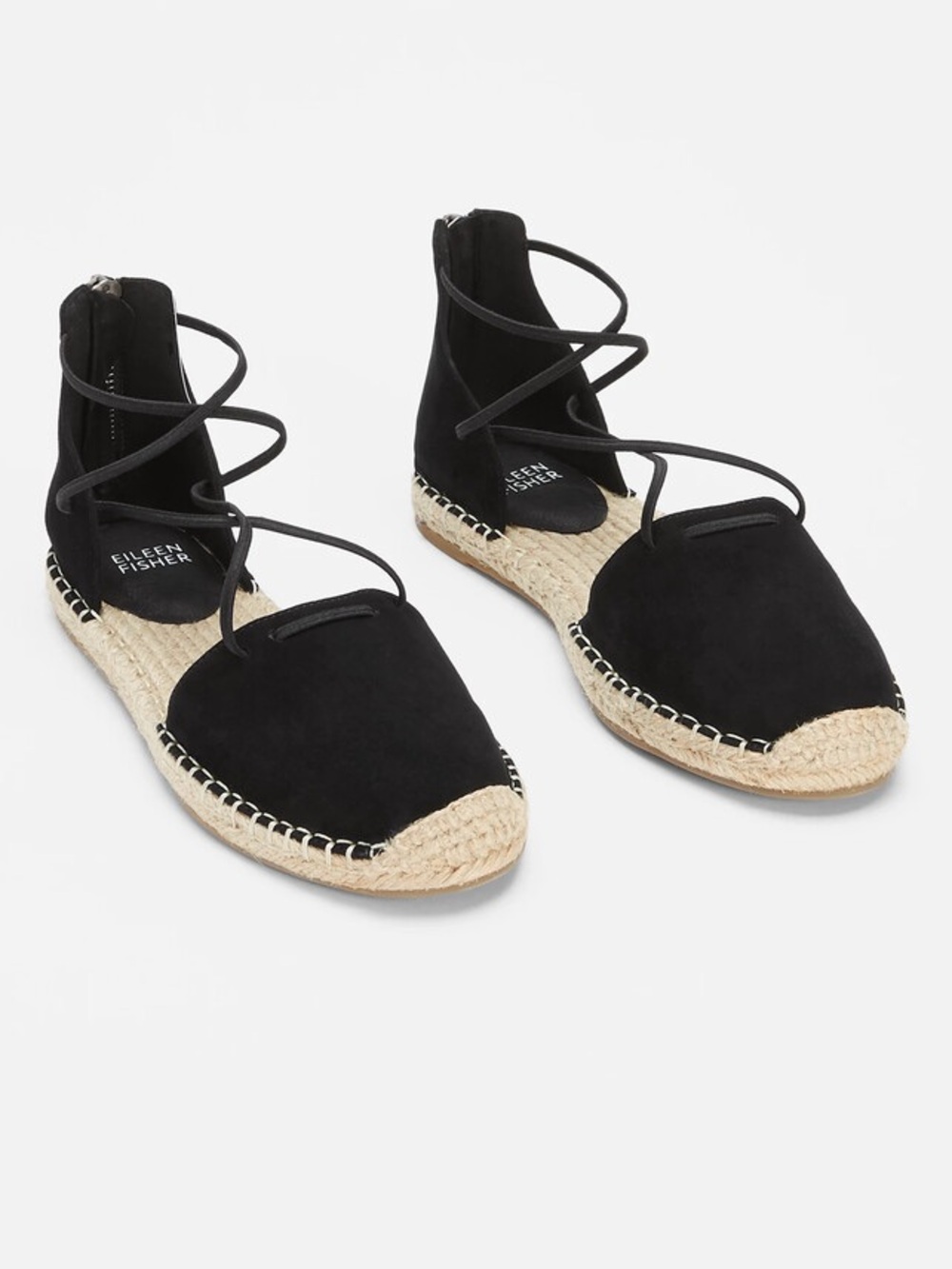 Eileen Fisher Lace Leather Espadrille Sandal Size 8